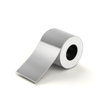 Etiketter i borstad Silver - 50 x 70 mm (80-pack)