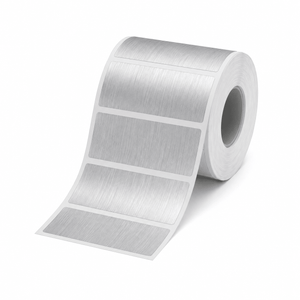 Etiketter i børstet sølv - 40 x 15 mm (380-pakning)