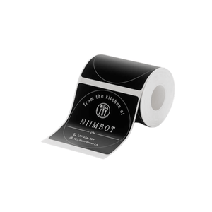 Matta svarta runda etiketter til niimbot