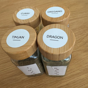 Etiketter till kryddlock